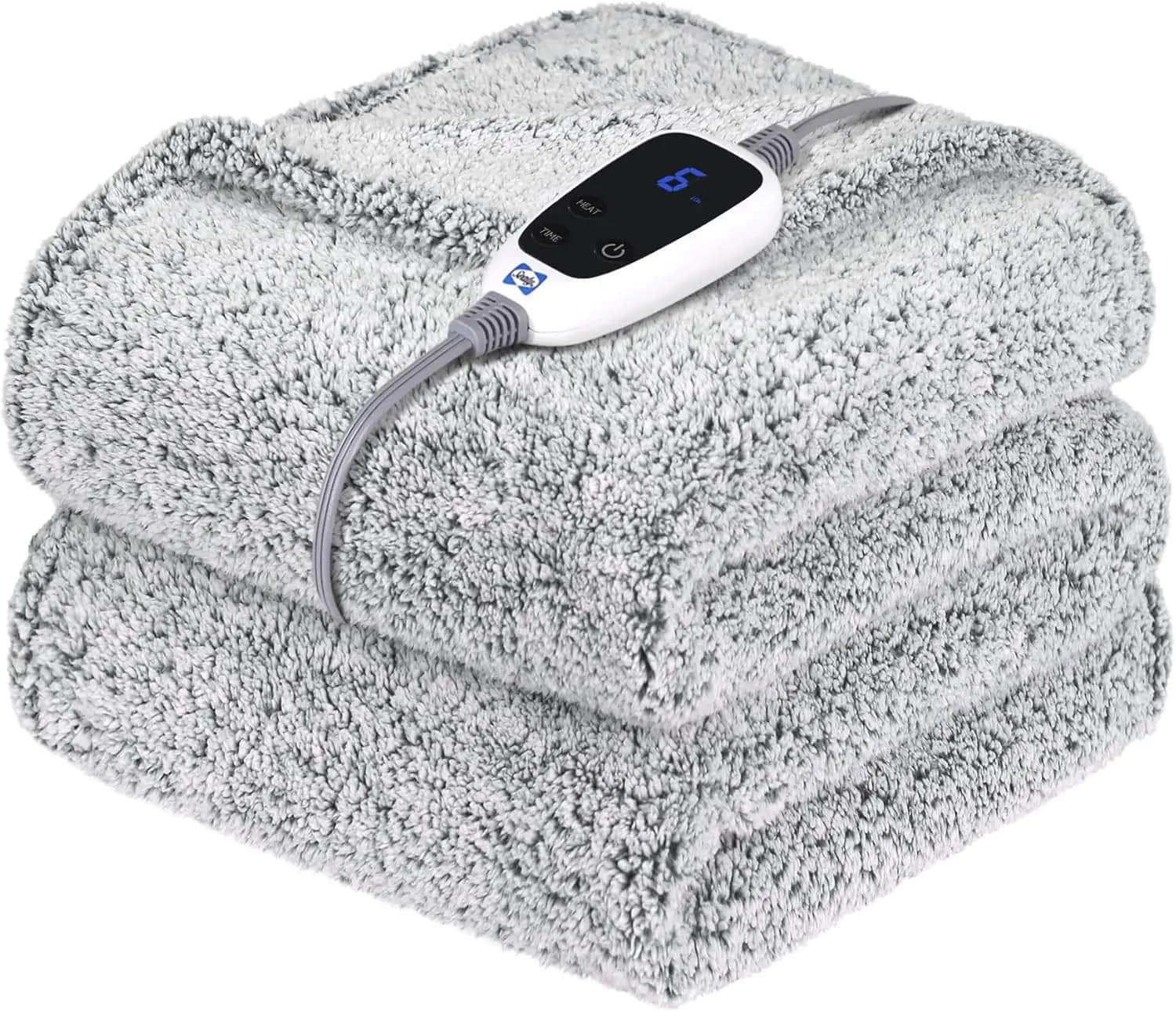 Coperta Elettrica Riscaldante 50"x60" Morbida in Doppio Sherpa Super Confortevole con 6 Livelli di Riscaldamento Rapido e Spegnimento Automatico da 2-10 Ore, Protezione dal Surriscaldamento