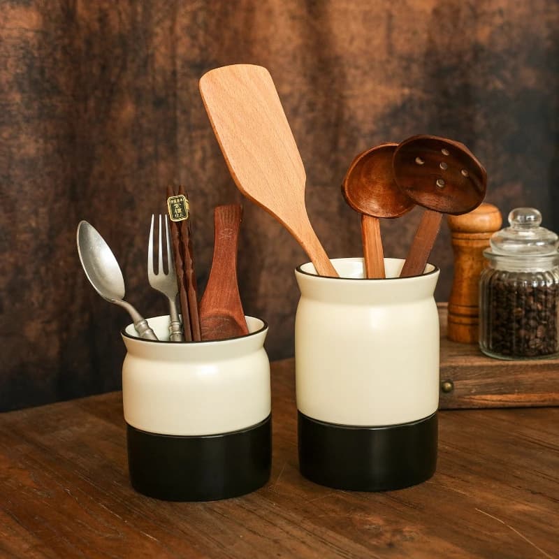 Nordic ceramic wand holder, holder for wands spoon forchetta knife, bucket for tools for drainage home kitchen, kitchen accessories