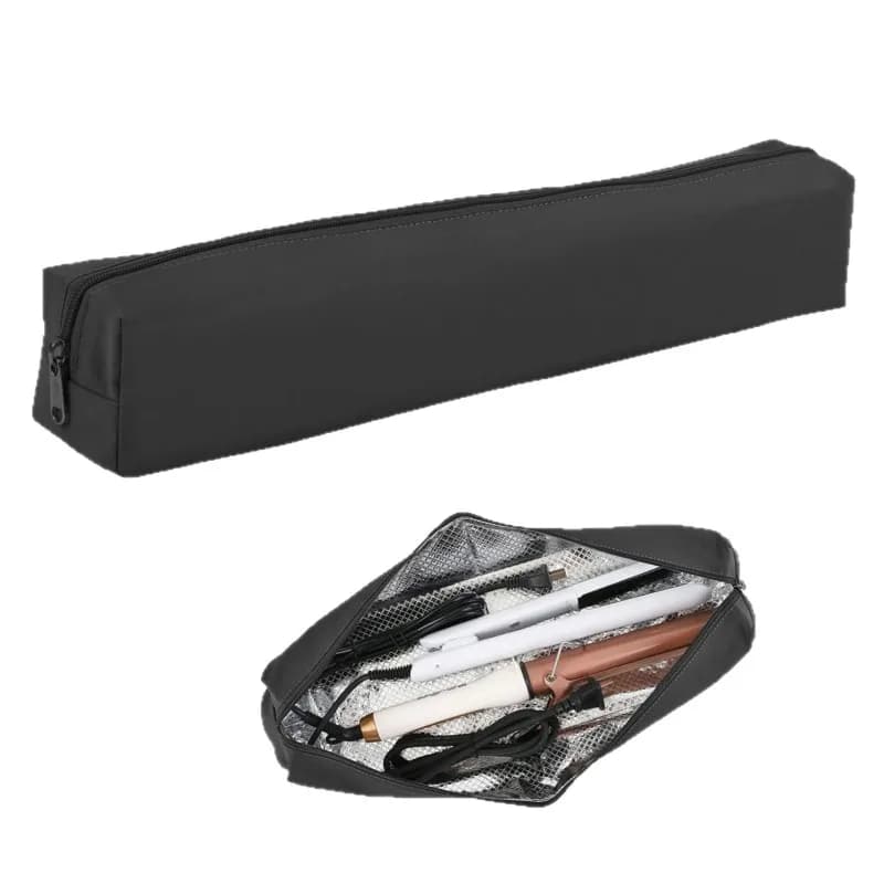 Borsa Portaoggetti in Alluminio Resistente al Calore per Ferro Arricciacapelli, Organizer Portatile da Viaggio per Strumenti per Capelli, Pochette per Cosmetici