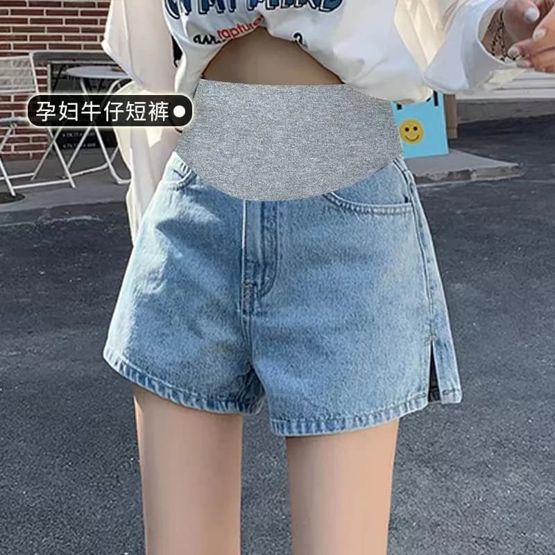 Women's Summer Slim Washed Vintage jeans shorts Elastic Waist Pantalon Shorts Hot Shorts wide for pregnant women Y2k