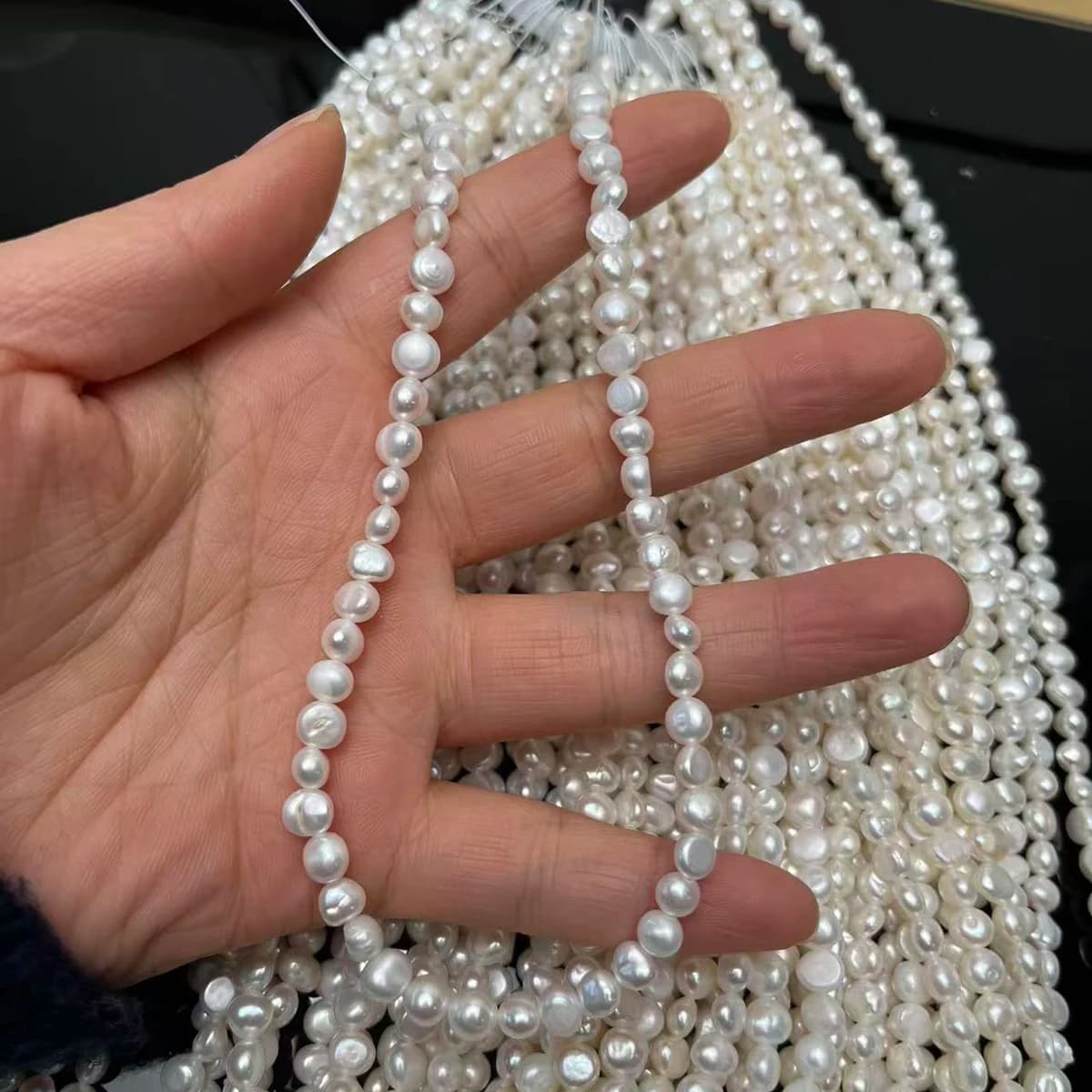 Gioielli barocchi con perle d'acqua dolce naturali da 5-6 mm, per realizzare braccialetti fai da te, accessori per orecchini, donne all'ingrosso