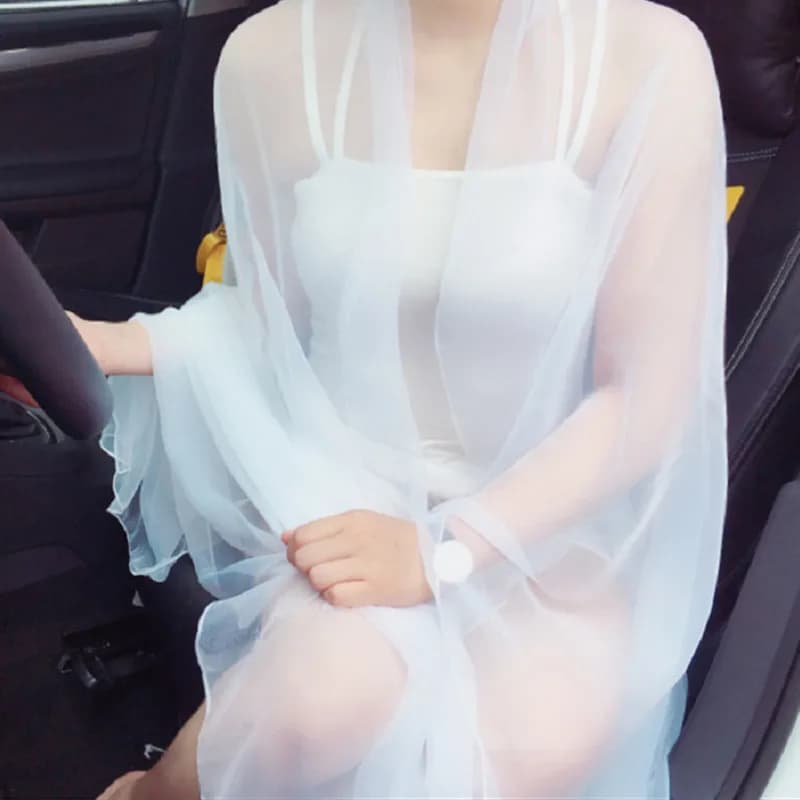 Shaker for Solar Protection Korean Lady Solid Color Transparent Sexy Slim Sea Canvas in Chiffon Summer Air Conditioning Ice Silk Scarf