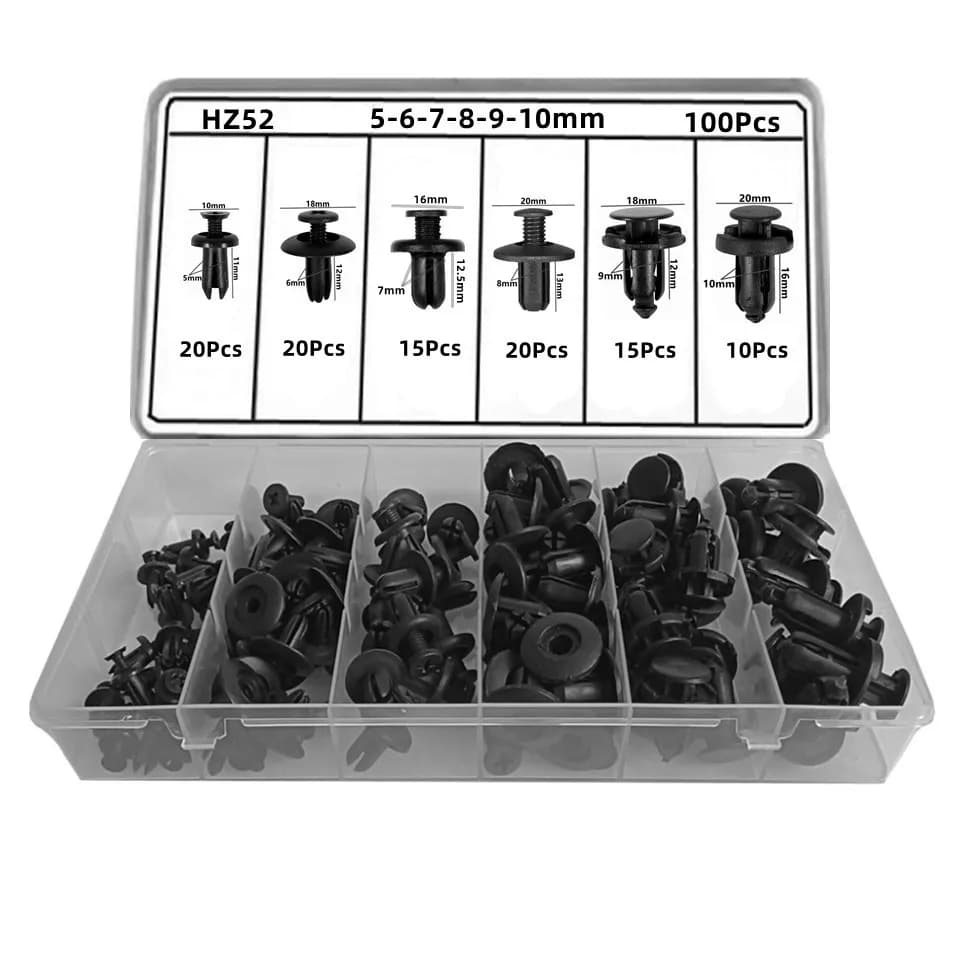 8mm 6mm 7mm 5mm 9mm 10mm scatola paraurti per Auto Clip di fissaggio universale Auto parafango vite in plastica rivetto borsa imballata morsetto