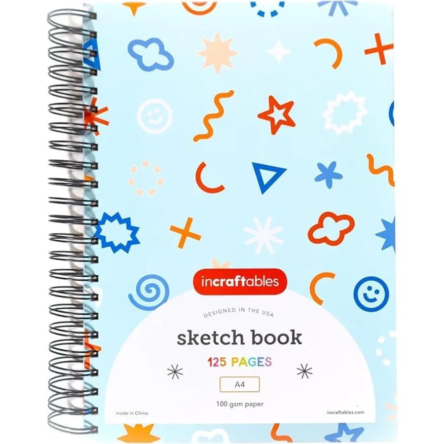 Sketch Book with Spiral Bound Hardcover 125 Pages Sketchbook, Sketch Pad and Drawing Paper for Art Notebook and Sketch Notebook