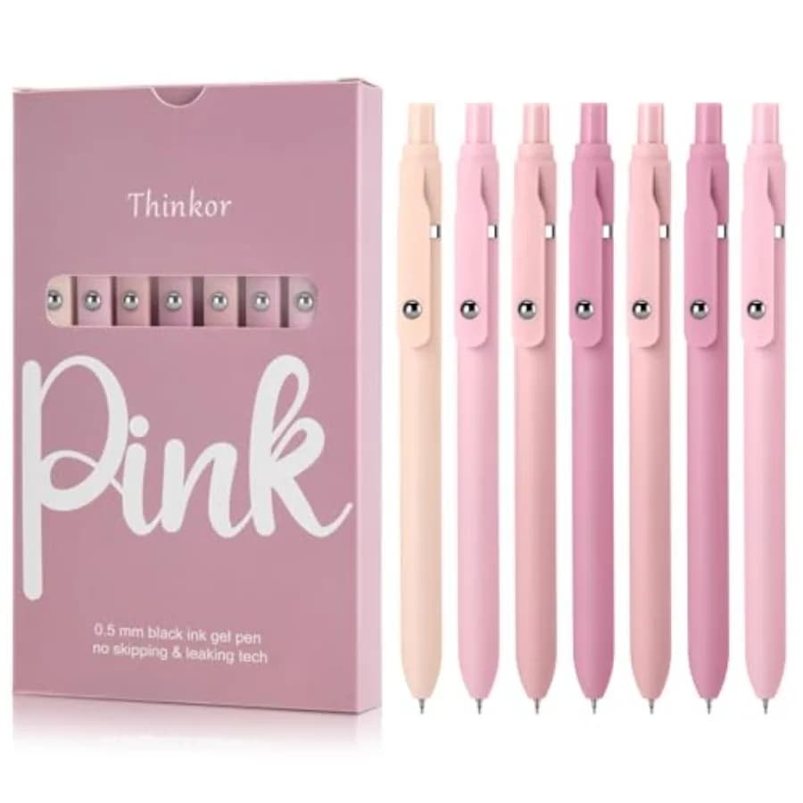 Gel Pens Black Ink, 0.5mm Quick Dry Fine Point Smooth Writing Pens, Cute Office School Supplies Gifts for Women Student