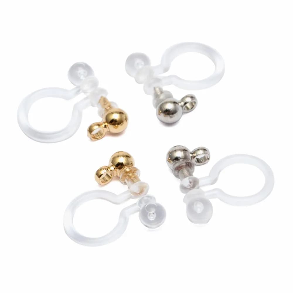 10Pcs 11x11mm Transparent U Shape Ear Clip Base Earrings Base Setting Non-Pierced For DIY Jewelry Making Findings Component
