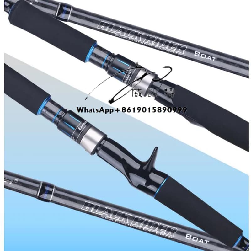 Bait Killer 2.1m 2.4m Accessori Fuiji a 2 sezioni, Canna da jigging da pesca per barca da pesca con punta luminosa in carbonio solido