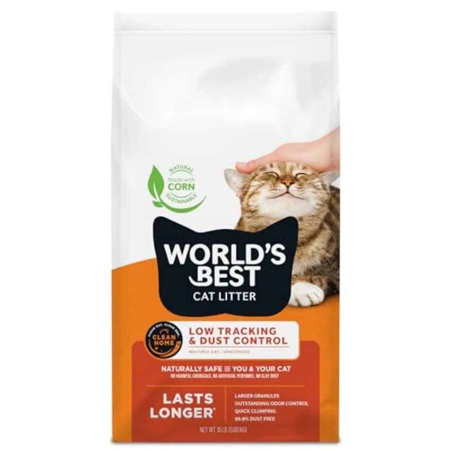 Low Tracking and Dust Control Multiple Cat Unscented 15-Pounds - Natural Ingredients, Quick Clumping, Flushable and Made in USA