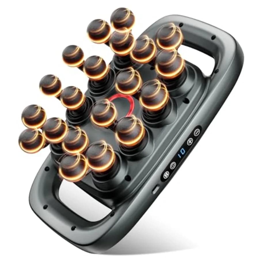 Envyvip Set Pistola Massaggiante a 20 Testine, Massaggiatore per Schiena per Alleviare il Dolore Profondo dei Tessuti, Pistola Massaggiante a Sfera Multi-Testina per Corpo, Glutei, Parti Inferiori