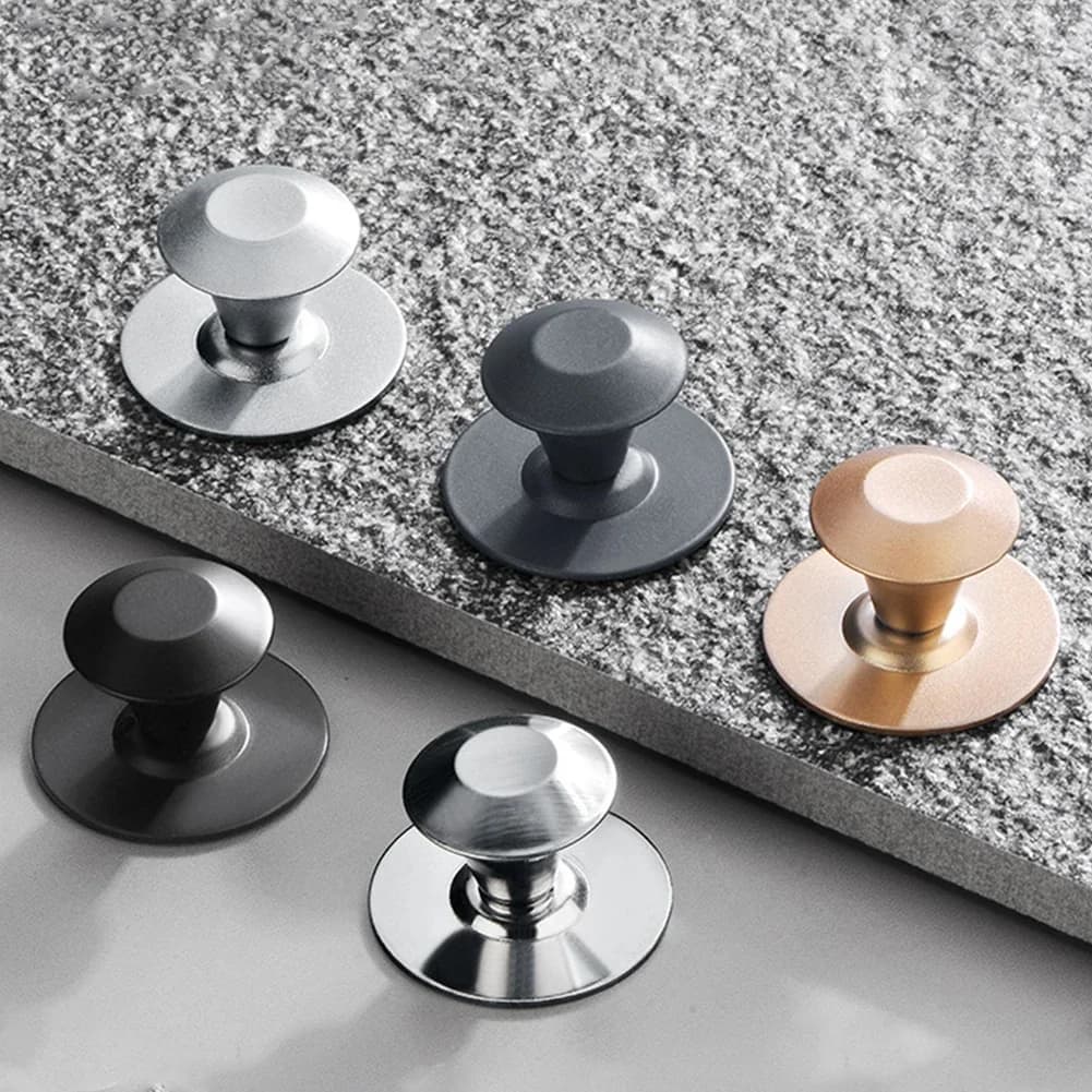 1PC manopole per cassetti autoadesive in acciaio inossidabile senza perforazione maniglie per porte in vetro in stile moderno con gancio da parete adesivo