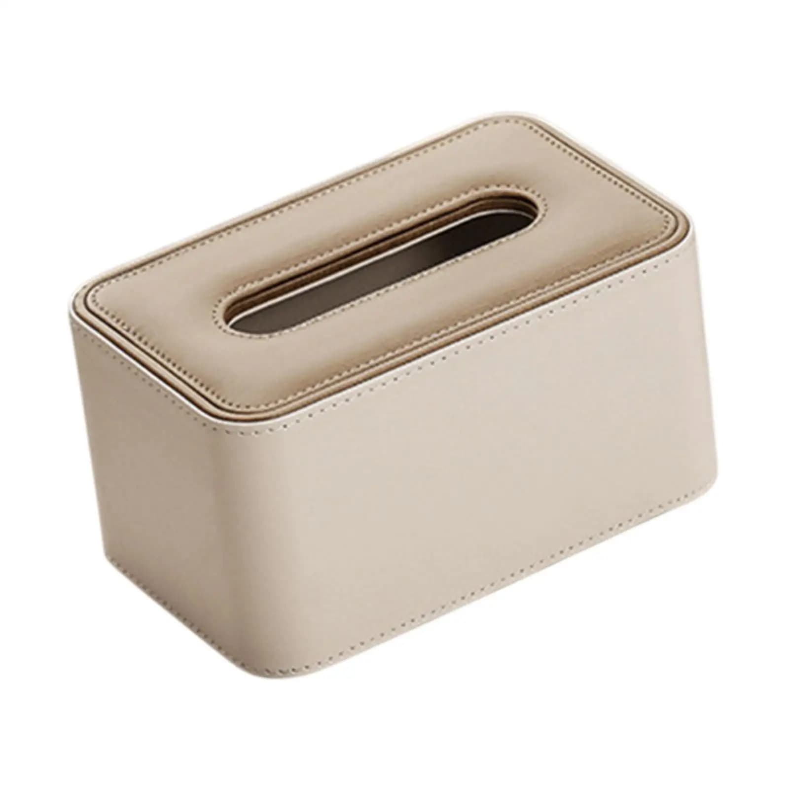 PU Leather Tissue Storage Box Space Saving Multipurpose Desktop Storage Box for Home Use Office Dining Table Bedroom Living Room