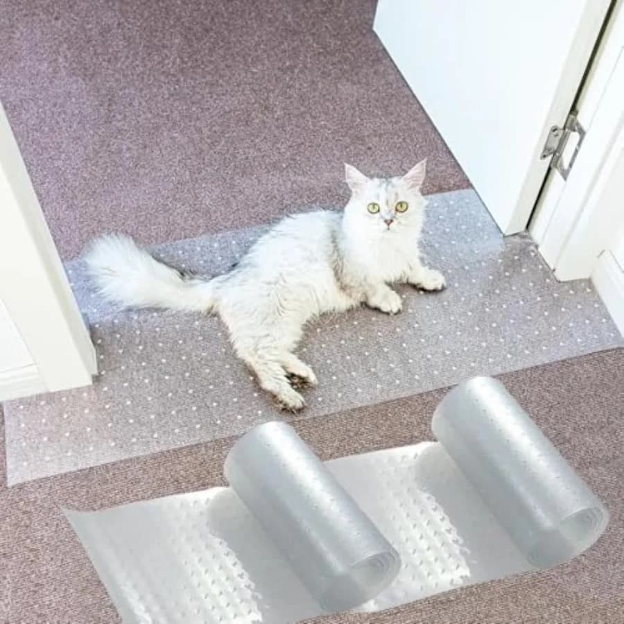 Tappetino Protettivo Antigraffio per Gatti - Confezione da 3 Protezioni Universali in Plastica per Pavimenti e Mobili - Tappeto Antigraffio da 1,1 m per Animali Domestici