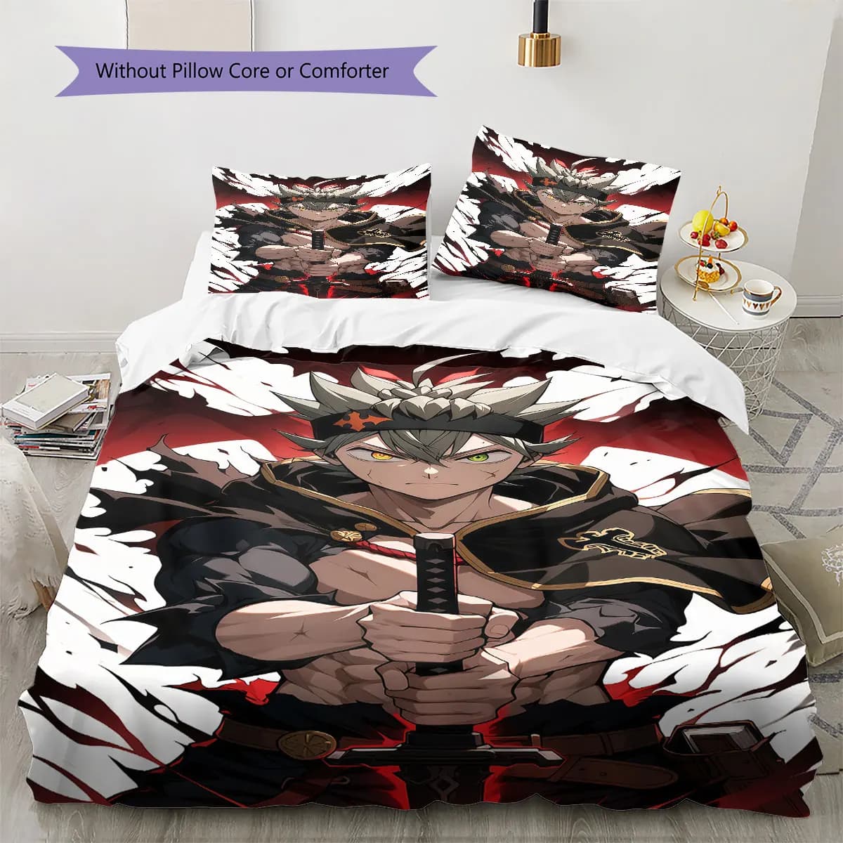 Black Clover Comfor Duvet Cover Child's Bedding Set,Extra Large Size Birthday Gifts Various Sizes Available -HE1