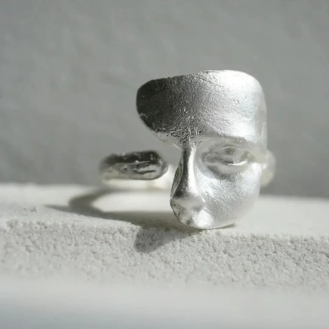 LATS Nuovi Anelli Aperti Creativi con Maschera Mistica per Donna Uomo, Gioielli da Dito Stile Gotico con Maschera Personalizzata, Regalo all'Ingrosso