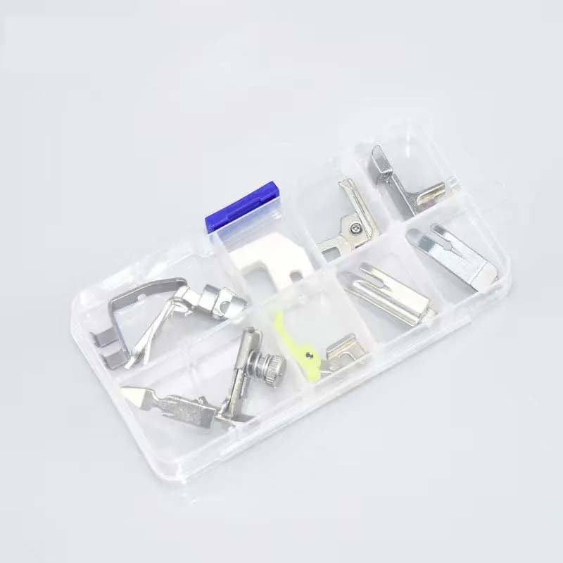 SET piedino da 10 pezzi per pedale domestico vecchio stile JA macchina da cucire cerniera/registrazione/emmer/compensazione/teflon/piede pieghettato