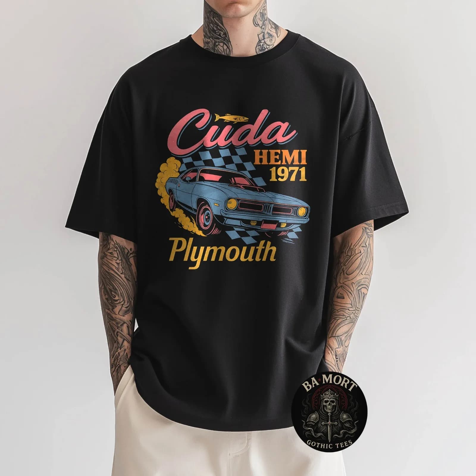 T-shirt dal design classico con motivo Burnout della Muscle Car