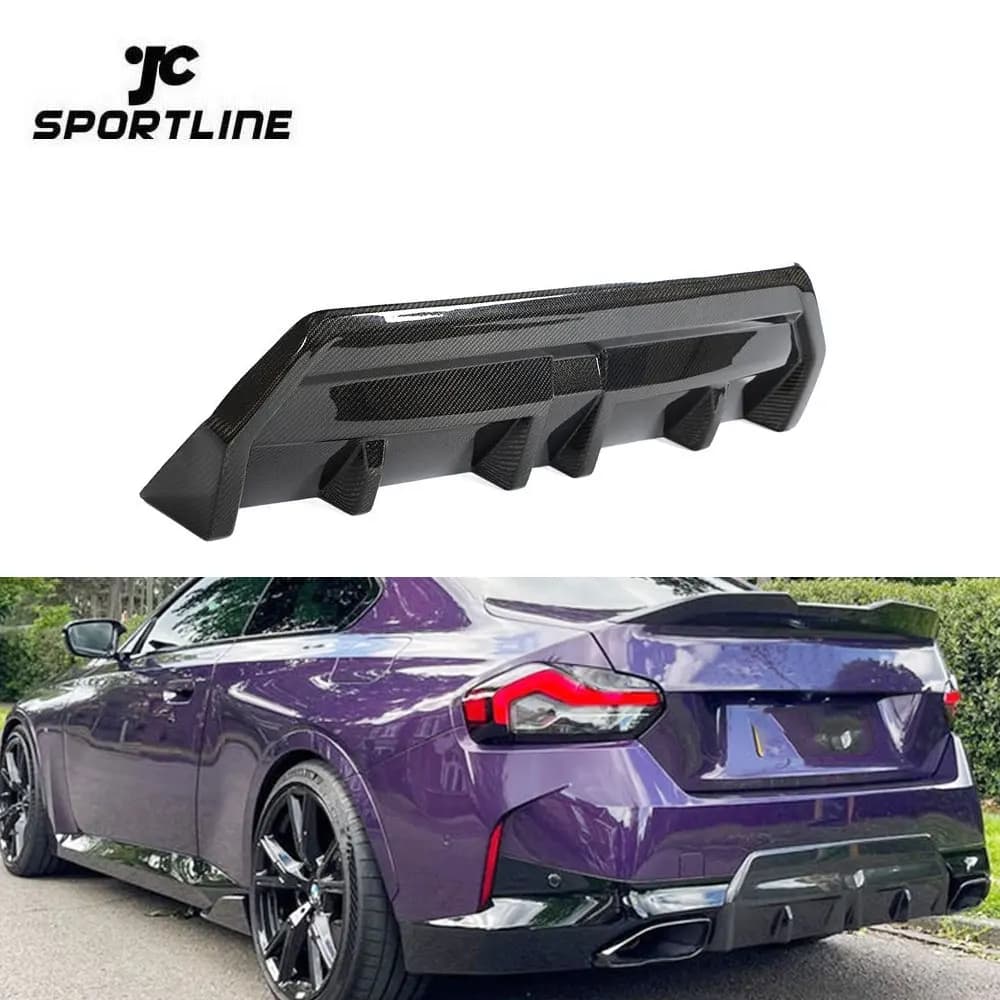 Diffusore posteriore in fibra di carbonio secco serie 2 per la protezione del paraurti posteriore per BMW G42 M235i M240i 220i Coupé M Sport 2022-2023