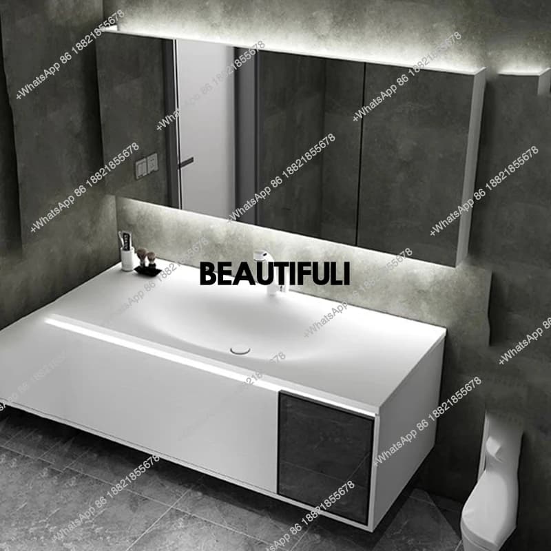 Mobile da bagno compatto Vanity Led Nordico rotondo WC di lusso Vanity da bagno Salvaspazio Mobili moderni per camera Vestidores