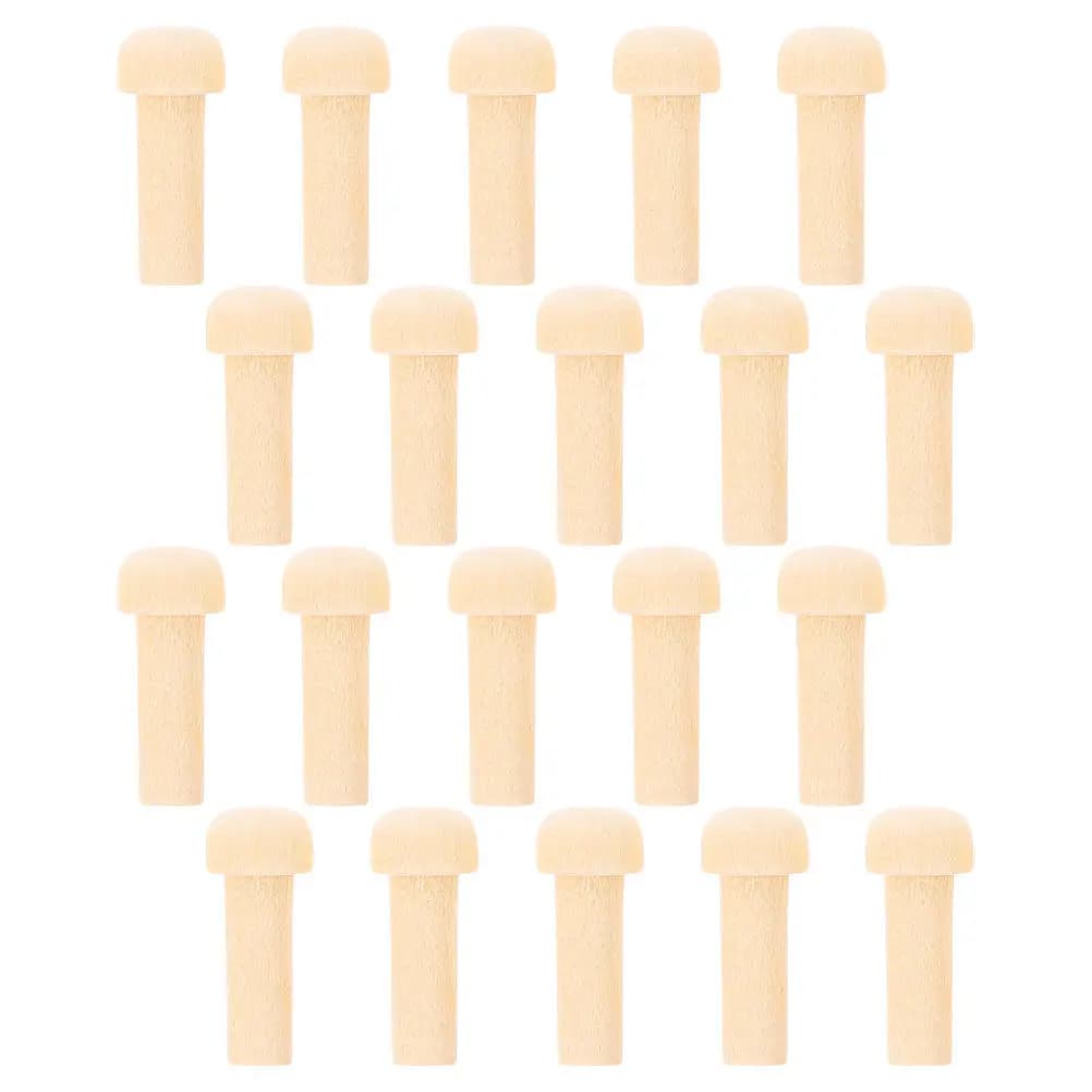20Pcs Mushroom Top Wooden Pegs Mini Blank Unfinished Wood Axle Pegs for Painting Decorating DIY Wood Crafts Furniture Assembly