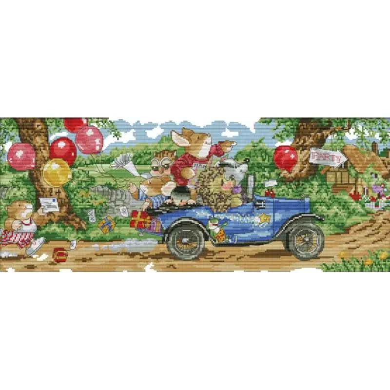 Gita Cartoon Modelli Animali Kit Punto Croce 14ct 16ct 11ct Bianco Stampato Tela Tessuto Ricamo Cucito Arredamento Della Camera dei Bambini