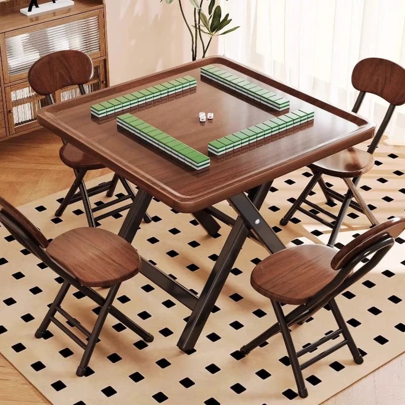 Tavoli e sedie pieghevoli portatili, tavolo da pranzo quadrato semplice per la casa, tavolo da pranzo per dormitorio, sala da gioco e sala da pranzo per carte.