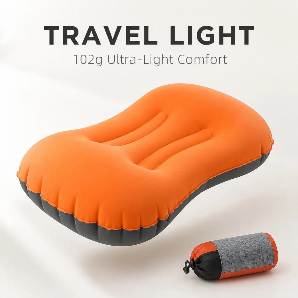 Portable Inflatable Travel Pillow Lightweight TPU Compressible Air Pillow For Camping Hiking Backpacking Outdoor Rest Sleep