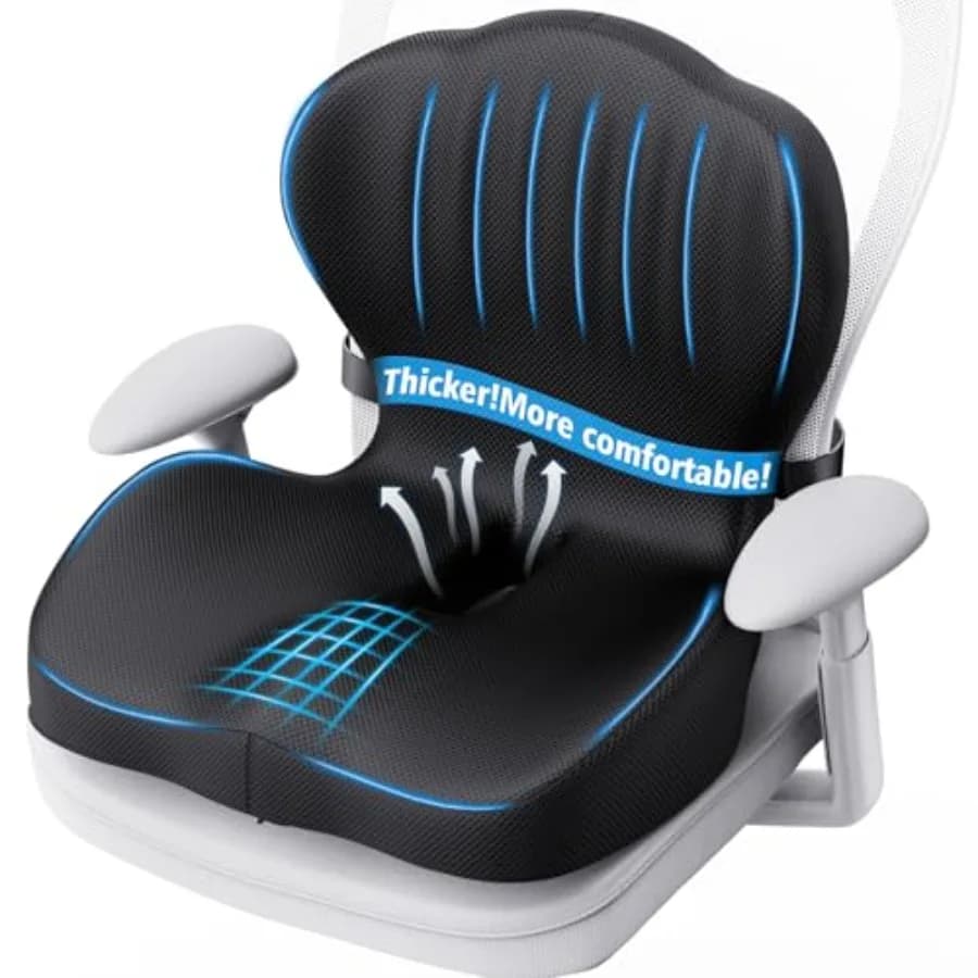 Cuscino in Memory Foam con Supporto Lombare per Sedia da Ufficio, Auto, Gaming e Sedia a Rotelle - Design Ergonomico per Sciatica