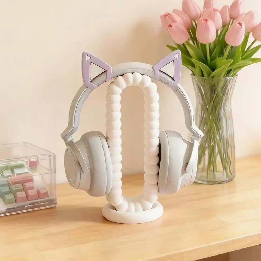 Cute Display Stand Headphone Holder for Desk 3d Printed Headphone Stand Minimalist Gaming Headset Holder Unique Desk for Home