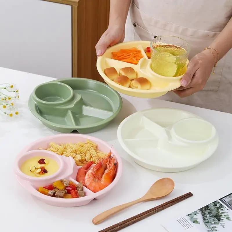 Divided Compartment Diet Weight Loss Plate Dish Bariatric Portion Control Meal Serving Tray For Nutrition Planning Snacks Food