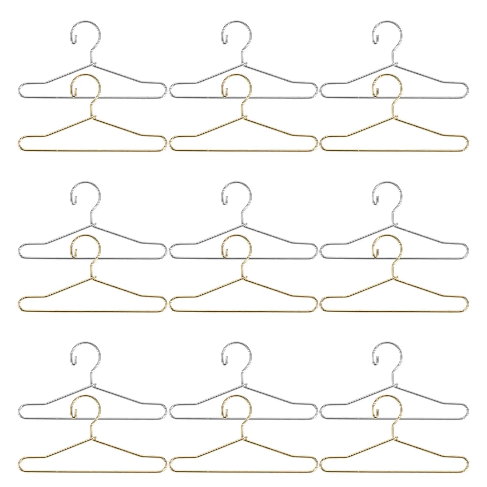 24 Pezzi Mini Appendiabiti in Metallo, Accessori per Armadio in Miniatura, Supporti per Outfit per Casa delle Bambole, Organizzatori per Camera da Letto