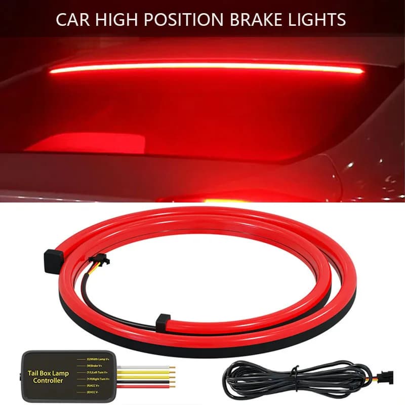 Luci dei freni ad alta posizione per auto Avvertimento multimodale Lampada di coda Indicatori di direzione Strisce LED Luci di arresto dei freni a montaggio alto automatico 90/100CM