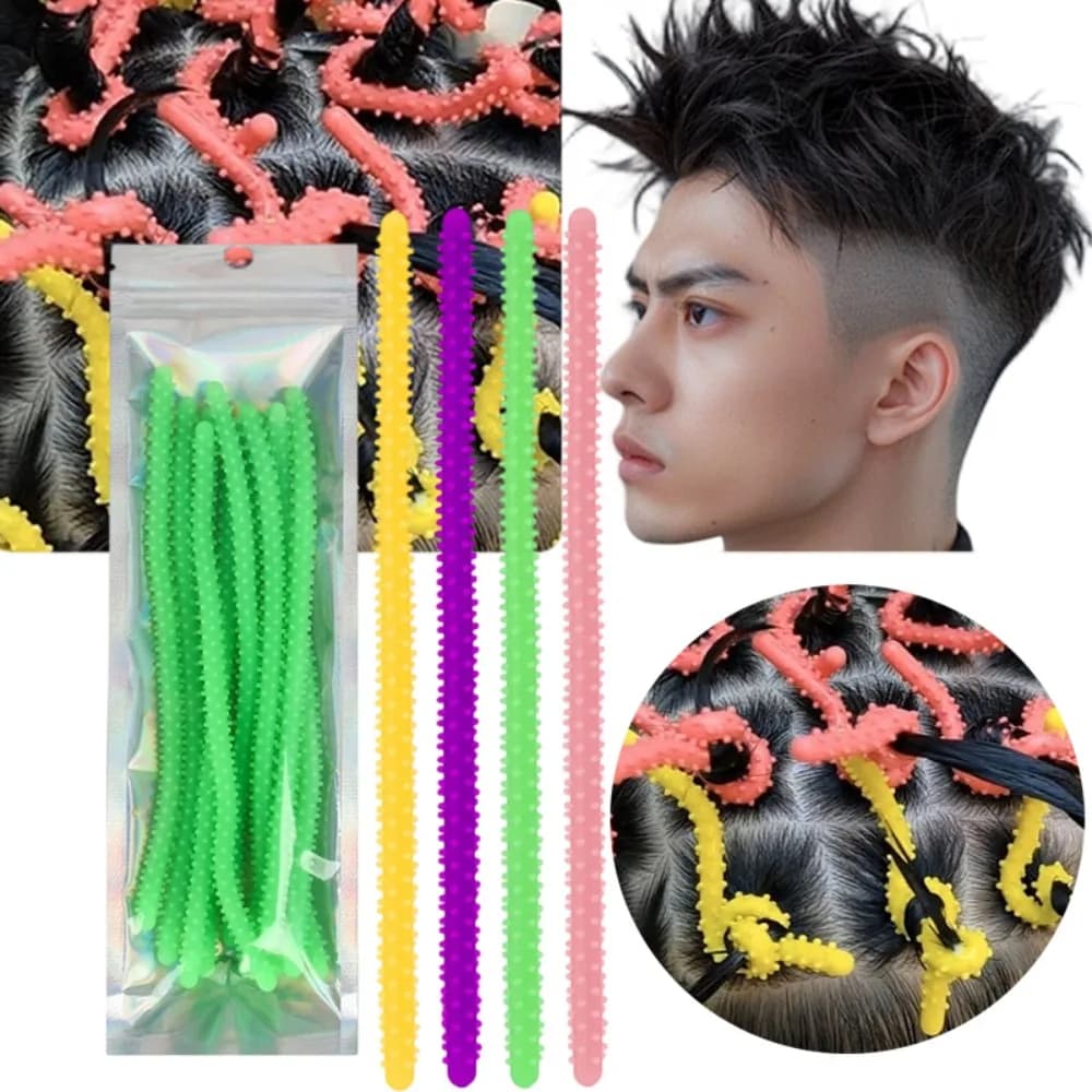 10Pcs Silicone Morgan Curling Rollers DIY Hair Tools Heatless Curl Rollers Hair Styling Hair Style Kit Tools Styling Curl Irons