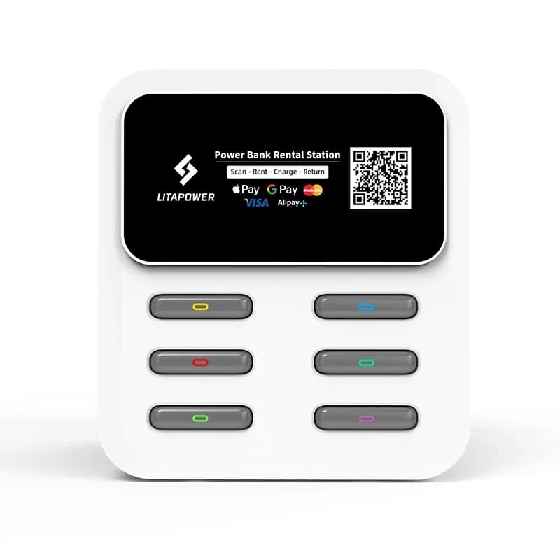 Stazione di ricarica per noleggio Power Bank per telefoni cellulari Stazione Power Bank a 8 slot con schermo