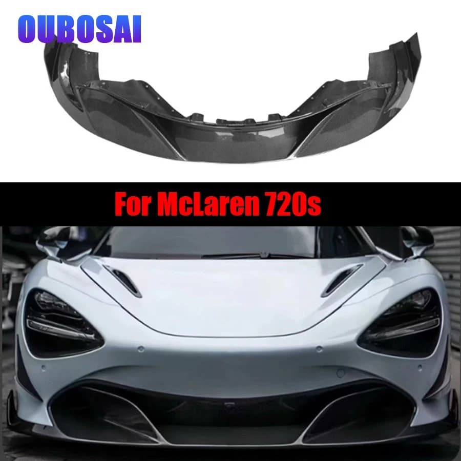 For McLaren 720S RT style Carbon Fiber Front lip Car Front Bumper Diverter Spoiler Diffuser chin auto parts