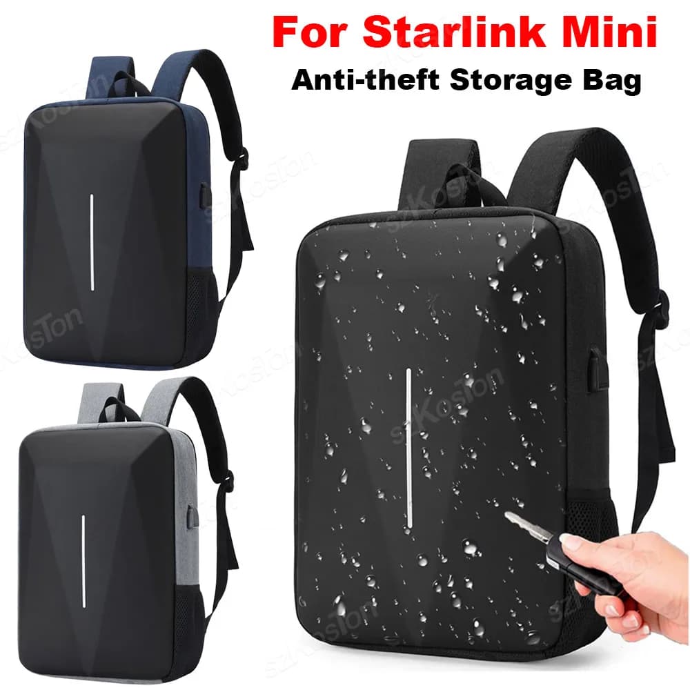 Per Starlink Mini borsa di stoccaggio portatile zaino antifurto per cavi alimentatore cavalletto adattatore per tubo borsa da viaggio impermeabile