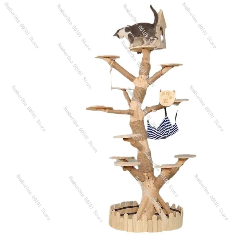 Tiragraffi per gatti con letto per gatti integrato, tiragraffi per gatti e stazione per stuzzicare i giocattoli, intrattenimento al coperto per gatti con struttura da arrampicata multifunzionale