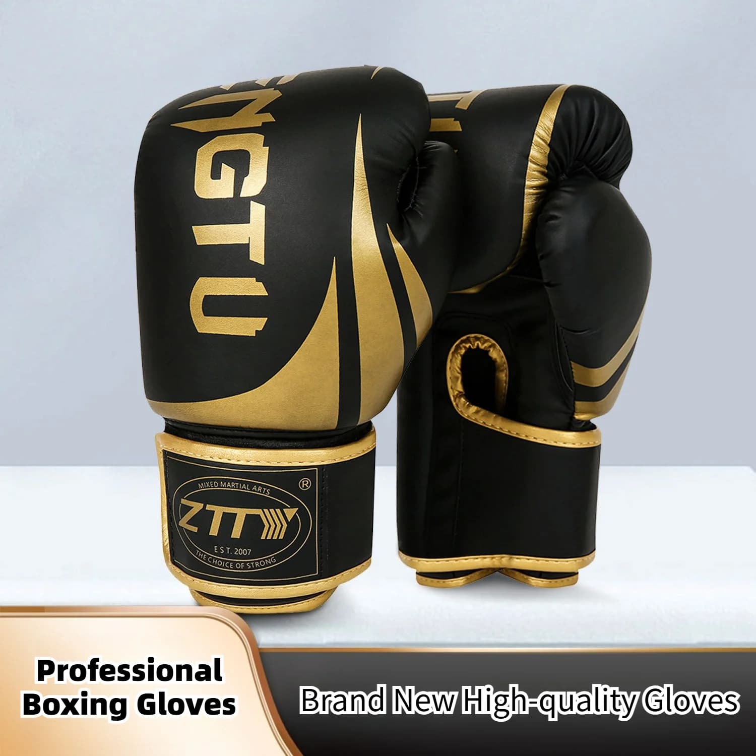Professional Boxing Gloves, Kickboxing and Muay Thai Training Gloves, Protective Equipment, PU Leather Boxing Gloves