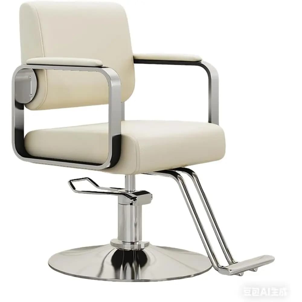 360 ° Swivel chair for heavy loads with PU cushion and carbon steel frame (white)