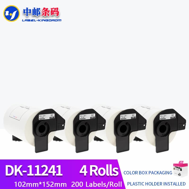 4 rotoli di etichette generiche DK-11241 102*152mm 200 pezzi compatibili per stampante Brother QL-1050/1060N Tutti arrivati con supporto in plastica