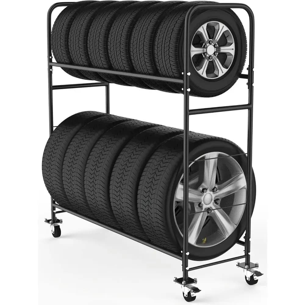 Scaffale Porta Pneumatici da 60 Pollici - Organizzatore per Garage, Scaffali per Interni/Esterni