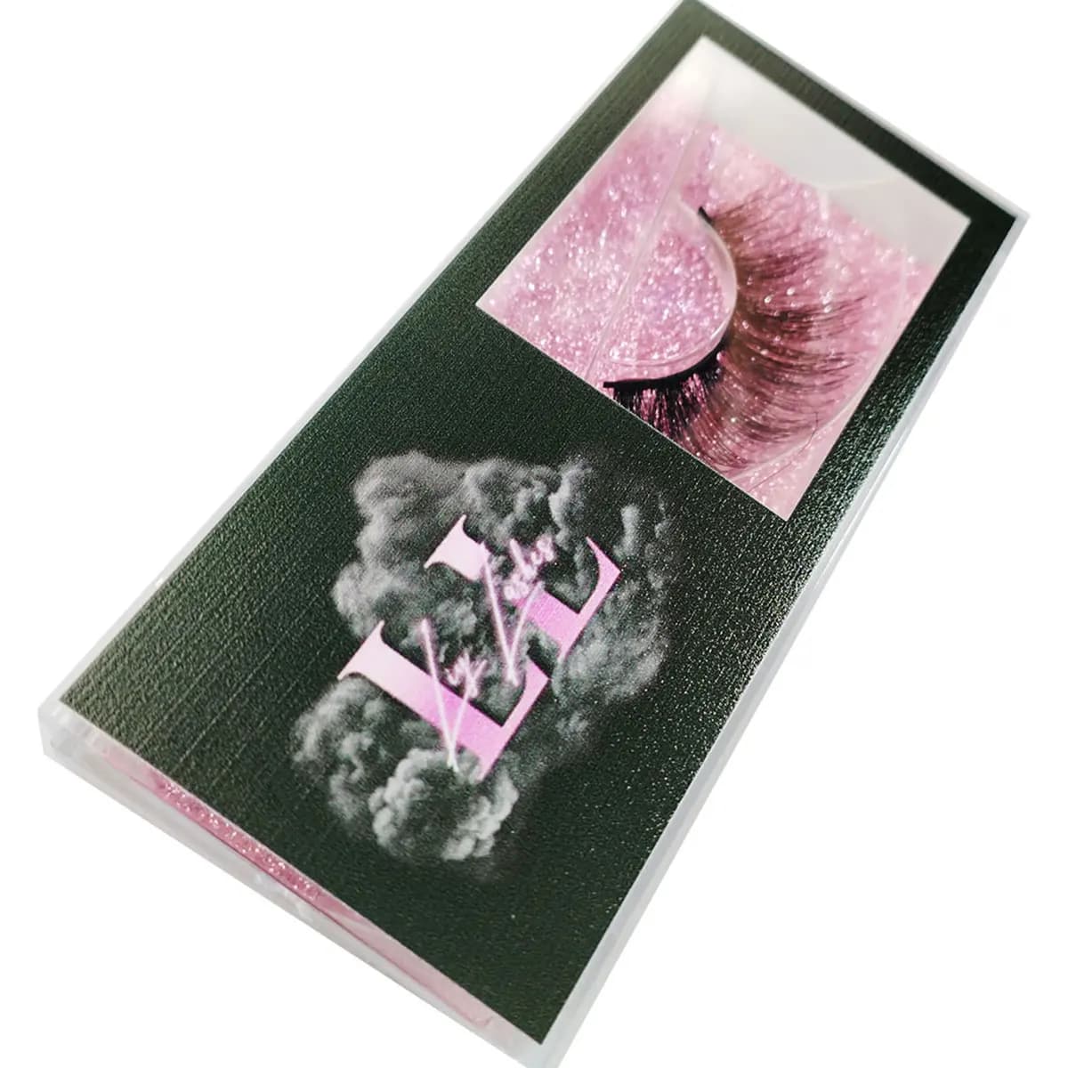 Wholesale Foxyfox 5D Facial Eyelashes Case Eyelash Pack 20/50 Pieces Blow Eyelash Boxes Custom Logo Transparent Plastic Sliding Box