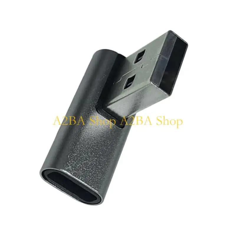 A2BA Aluminum USB-A to USB C 90 degree link Adapter for side cable travel