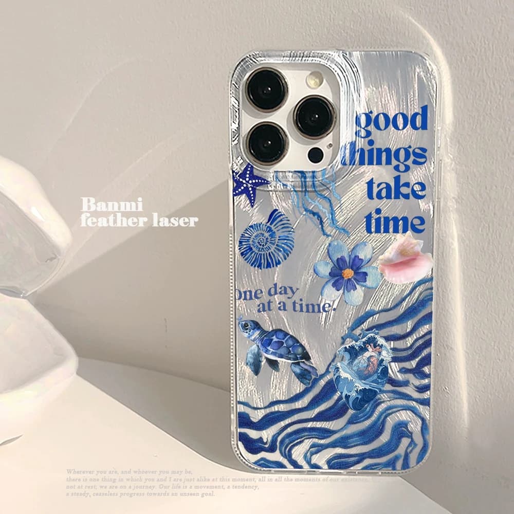 Cover Collage Vita Marina per iPhone 17 15 16 14 Pro Max, Custodia per iPhone 13 11 12 ProMax XS XR XS 7 8 Plus 16E INS