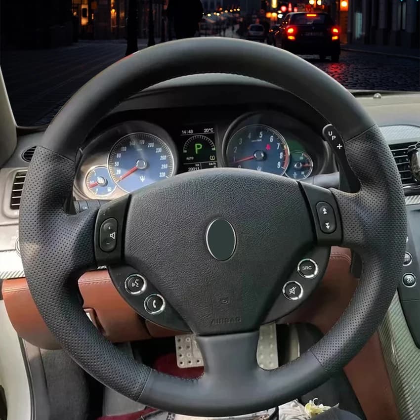 Coprivolante per auto intrecciato in vera pelle nappa personalizzata per Maserati GranTurismo Quattroporte Accessori per auto Car-styling