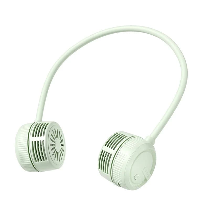 Neck-mounted fan, foldable, neck-worn, silent, portable, mini integrated charging, 360-degree rotating air delivery