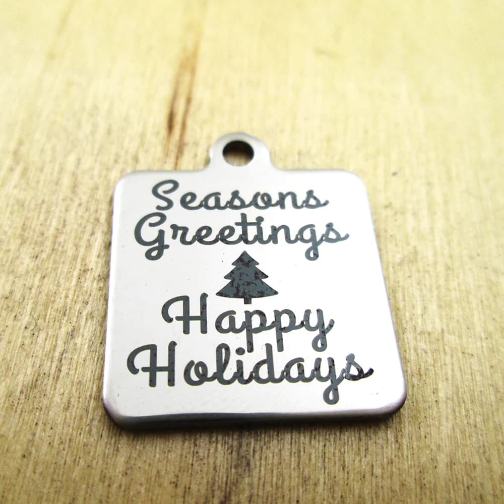 Stainless steel pendants for wishes of the 20-piece seasons - laser engraved - customized - pendants with DIY pendants