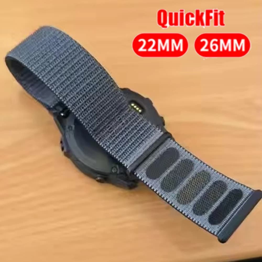 Cinturino sportivo in nylon QuickFit da 22 26 mm per Garmin Quatix 8/Enduro 3/Epix Gen2/Instinct 3/Fenix8 Pro E 5 6 7 7X cinturino traspirante