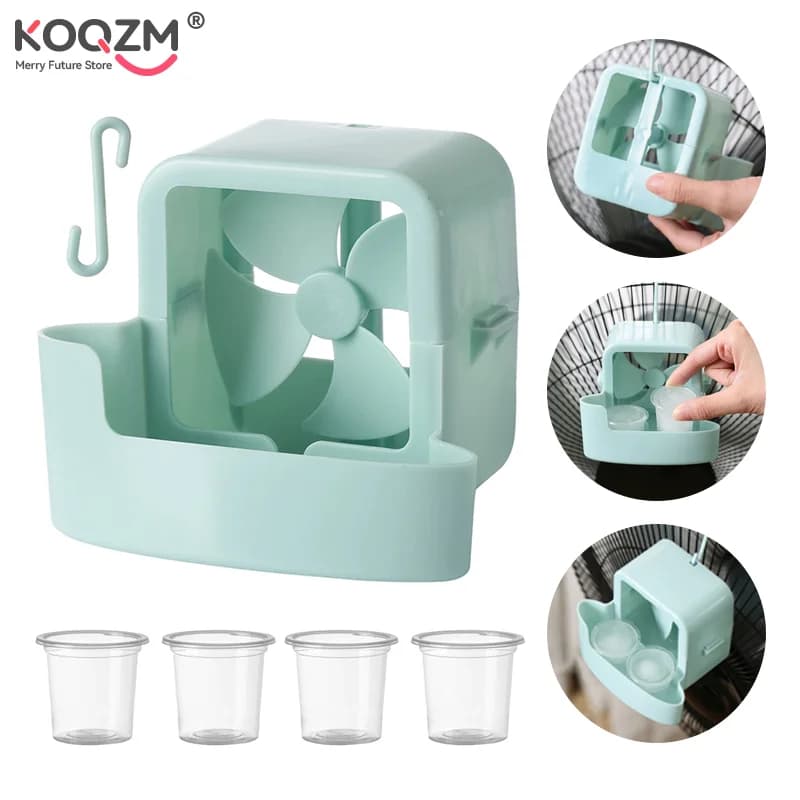 Scatola di immagazzinaggio di raffreddamento del ventilatore elettrico Scatola di immagazzinaggio del ghiaccio Raffreddamento rapido domestico portatile con gancio per appendere per ventilatori elettrici Porta ghiaccio
