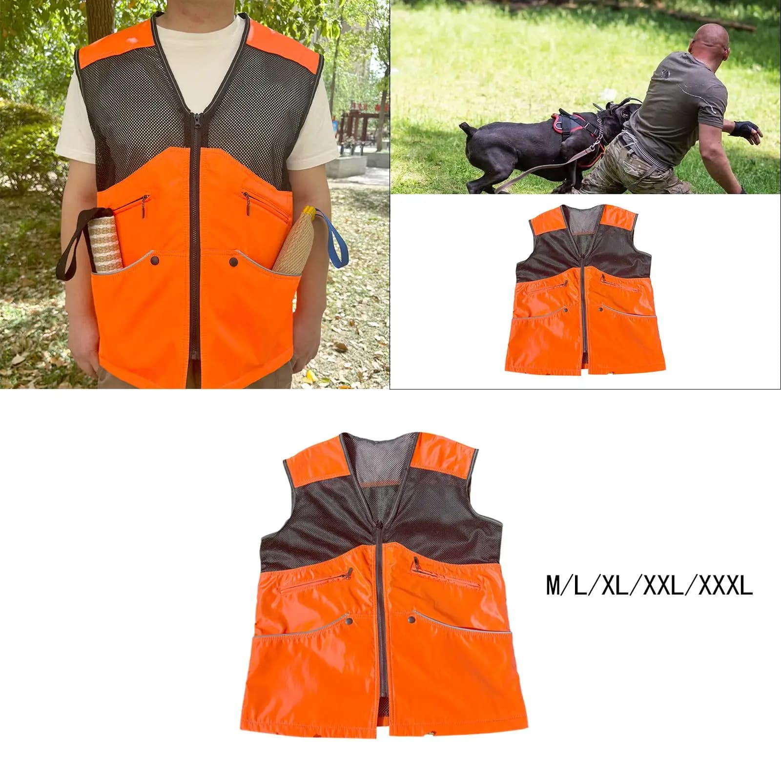 Gilet da addestramento estivo per cani con 6 tasche grandi per uomo e donna Accessorio Comodo gilet multiuso per proprietari di animali arancione