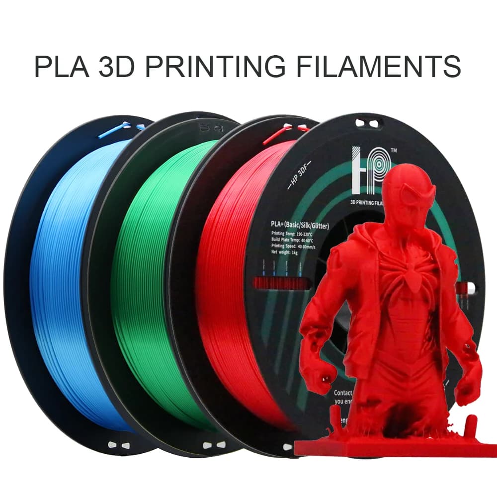 HP3DF 3 Rolls (3kgs) SILK 3D Printer Filament, 1.75mm +/- 0.02mm, Smooth Silky Shiny Surface 3D Filament, Fit For FDM Printers